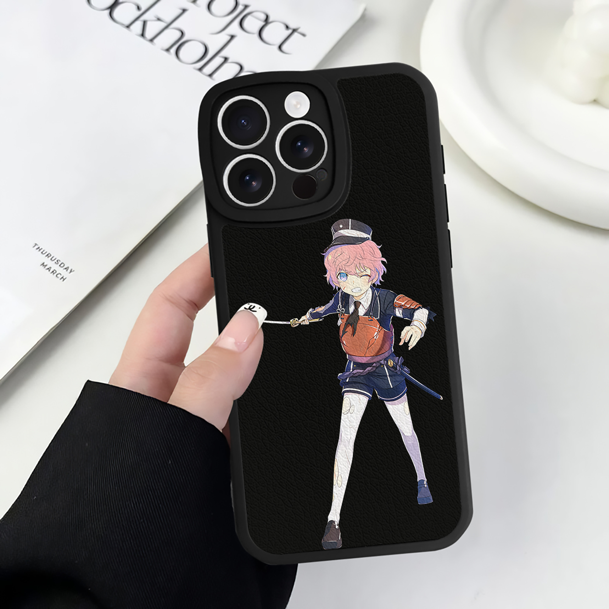 （画像用） 刀剣乱舞 Touken Ranbu 【iPhone 16シリーズ対応】シリコンスマホケース（レザー調） 材質：シリコン
